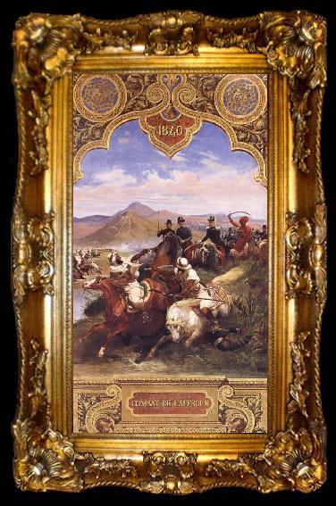 framed  Horace Vernet The Battle Below the hills of Affroun, ta009-2